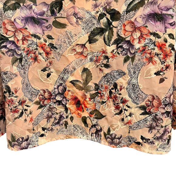 Vintage Victoria Secret Gold Label  Floral Pink Pajama Sleep Top - Picture 11 of 12